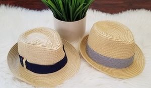 2 Baby boy/girl Straw Fedoras